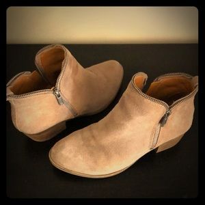 Lucky Brand Camel Suede Booties